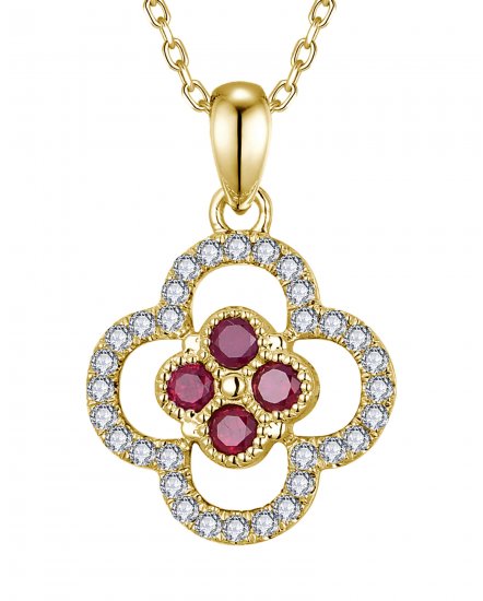 CLOVER STYLE RUBY DIAMOND PENDANT (TP4099)