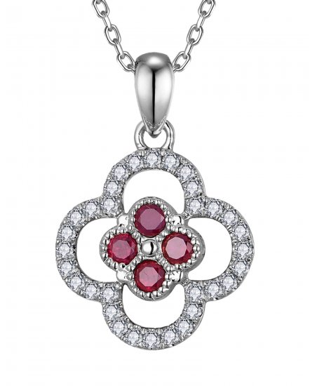 CLOVER STYLE RUBY DIAMOND PENDANT (TP4099)