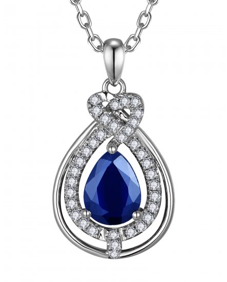 PEAR SAPPHIRE DIAMOND PENDANT (TP4113)