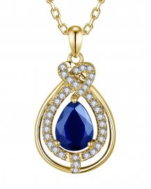 PEAR SAPPHIRE DIAMOND PENDANT (TP4113)