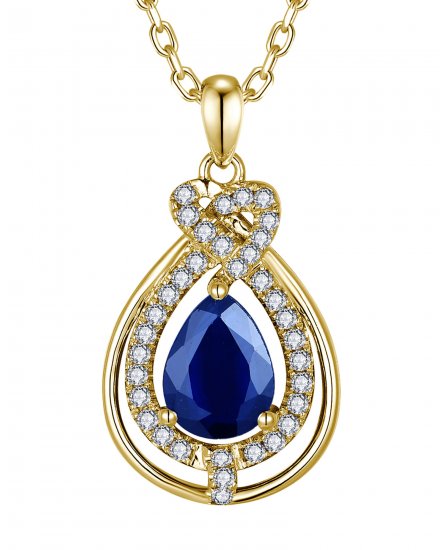 PEAR SAPPHIRE DIAMOND PENDANT (TP4113)