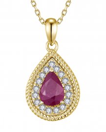 PEAR RUBY DIAMOND PENDANT (TP4114)