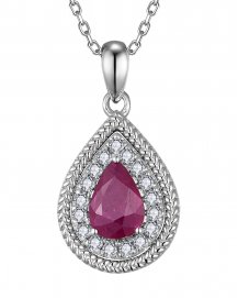 PEAR RUBY DIAMOND PENDANT (TP4114)
