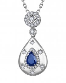 PEAR SAPPHIRE DIAMOND PENDANT (TP4116)