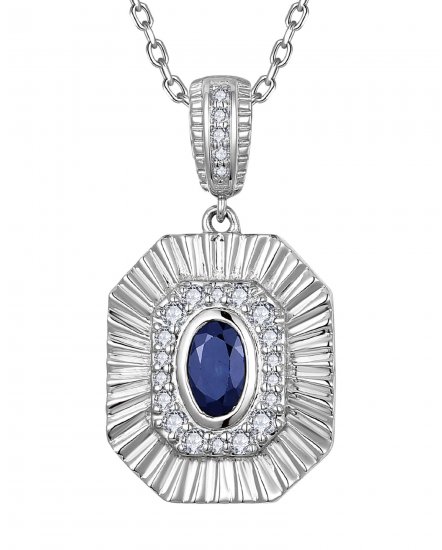 OVAL SAPPHIRE DIAMOND PENDANT (TP4117)
