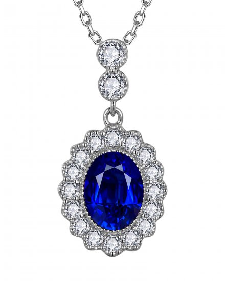 OVAL SAPPHIRE DIAMOND PENDANT (TP4118)