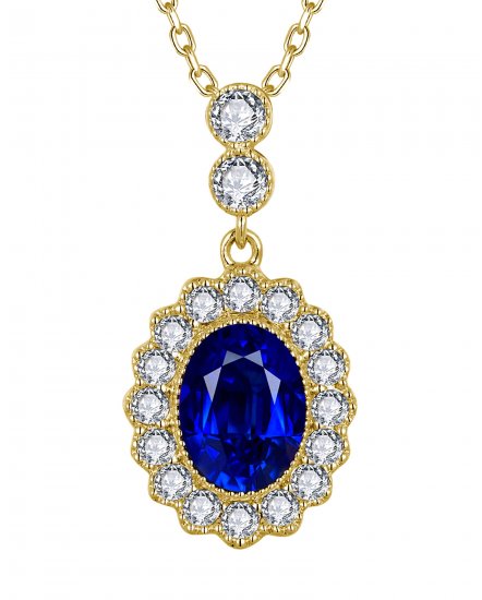 OVAL SAPPHIRE DIAMOND PENDANT (TP4118)