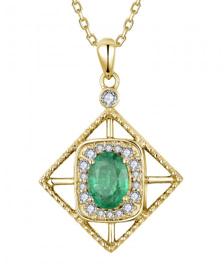 OVAL EMERALD DIAMOND PENDANT (TP4119)