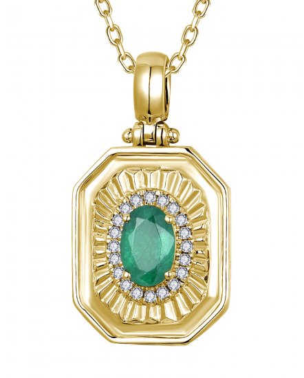 OVAL EMERALD DIAMOND PENDANT (TP4120)