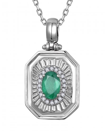 OVAL EMERALD DIAMOND PENDANT (TP4120)