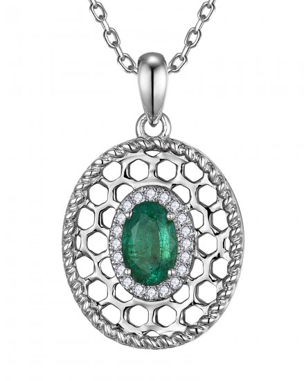 OVAL EMERALD DIAMOND PENDANT (TP4121)