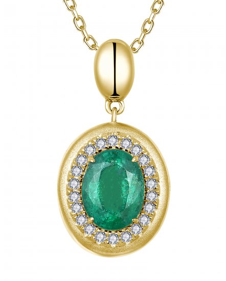 OVAL EMERALD DIAMOND PENDANT (TP4122)