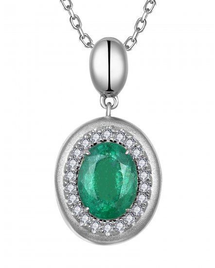 OVAL EMERALD DIAMOND PENDANT (TP4122)