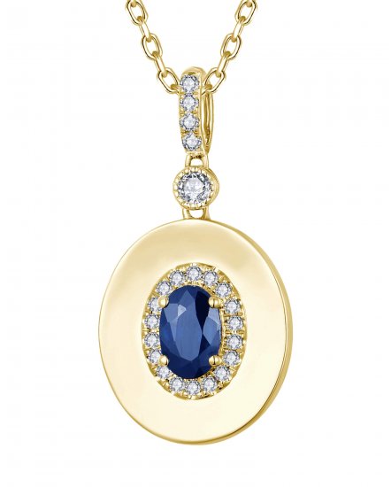OVAL SAPPHIRE DIAMOND PENDANT (TP4123)