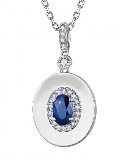 OVAL SAPPHIRE DIAMOND PENDANT (TP4123)