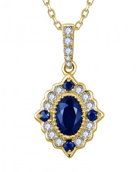 OVAL SAPPHIRE DIAMOND PENDANT (TP4124)