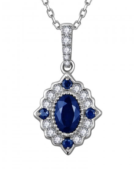 OVAL SAPPHIRE DIAMOND PENDANT (TP4124)