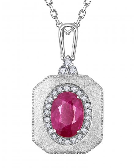 OVAL RUBY DIAMOND PENDANT (TP4125)