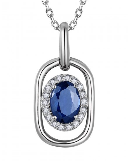 OVAL SAPPHIRE DIAMOND PENDANT (TP4126)