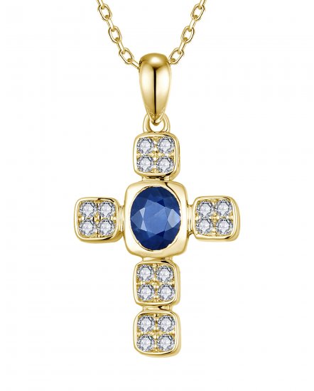 CROSS SAPPHIRE DIAMOND PENDANT (TP4127)