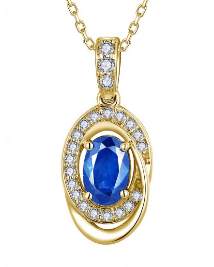 OVAL SAPPHIRE DIAMOND PENDANT (TP4137)