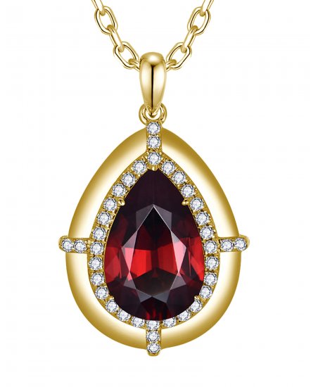 PEAR GARNET DIAMOND PENDANT (TP4152)