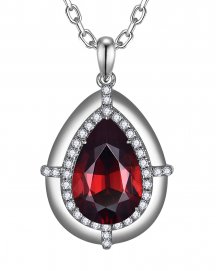 PEAR GARNET DIAMOND PENDANT (TP4152)