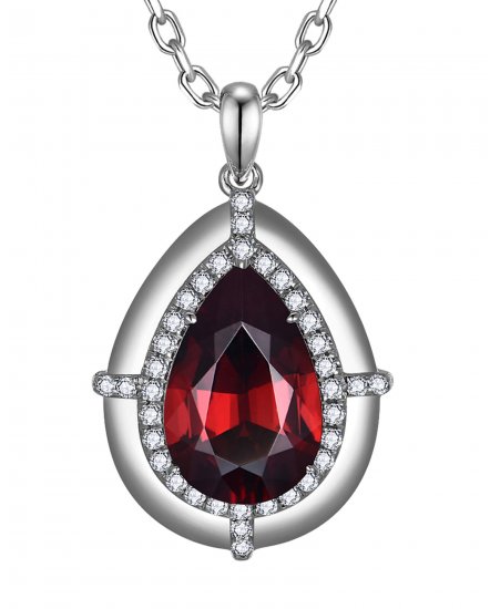 PEAR GARNET DIAMOND PENDANT (TP4152)