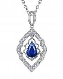 PEAR SAPPHIRE DIAMOND PENDANT (TP4156)