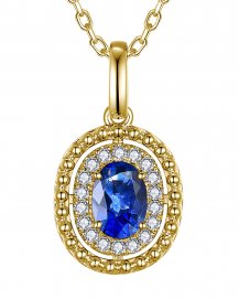 OVAL SAPPHIRE DIAMOND PENDANT (TP4158)