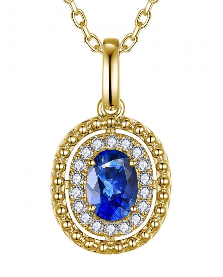 OVAL SAPPHIRE DIAMOND PENDANT (TP4158)