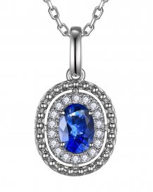 OVAL SAPPHIRE DIAMOND PENDANT (TP4158)