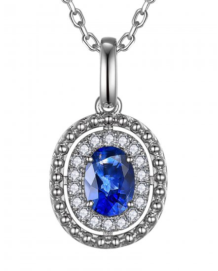 OVAL SAPPHIRE DIAMOND PENDANT (TP4158)