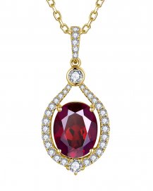 OVAL GARNET DIAMOND PENDANT (TP4168)
