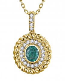 OVAL EMERALD DIAMOND PENDANT (TP4171)