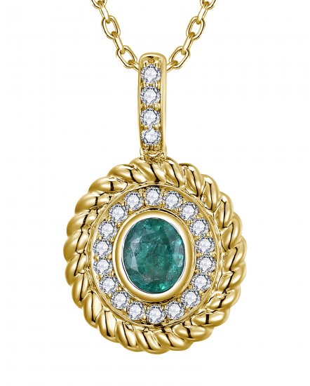 OVAL EMERALD DIAMOND PENDANT (TP4171)