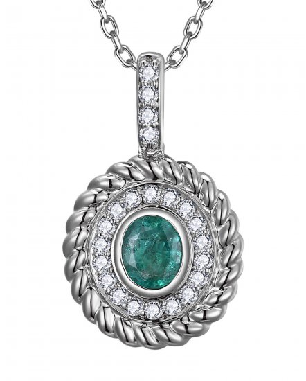 OVAL EMERALD DIAMOND PENDANT (TP4171)