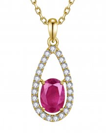 OVAL RUBY DIAMOND PENDANT (TP4177)