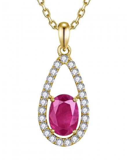 OVAL RUBY DIAMOND PENDANT (TP4177)