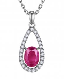 OVAL RUBY DIAMOND PENDANT (TP4177)