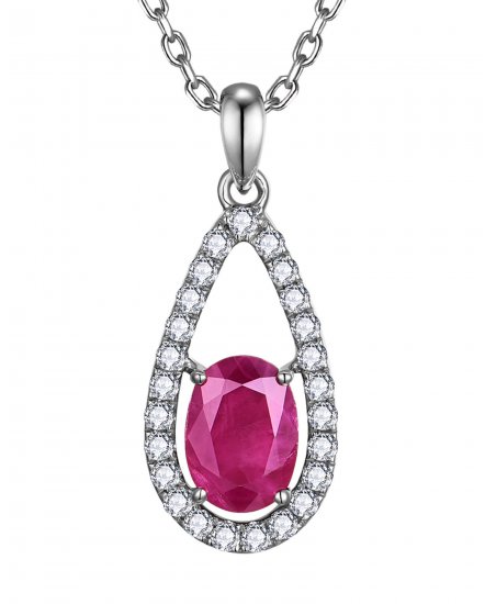 OVAL RUBY DIAMOND PENDANT (TP4177)