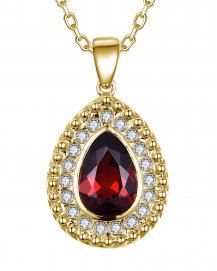 PEAR GARNET DIAMOND PENDANT (TP4180)