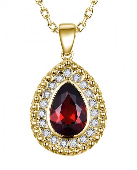 PEAR GARNET DIAMOND PENDANT (TP4180)