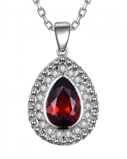 PEAR GARNET DIAMOND PENDANT (TP4180)