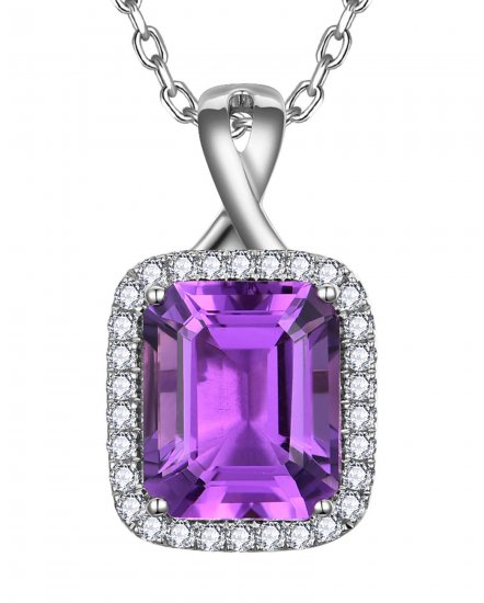 AMETHYST DIAMOND PENDANT (TP4182)