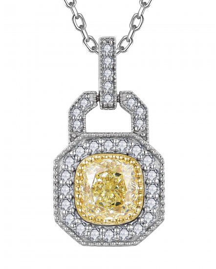 MULTI TONE CUSHION DIAMOND PENDANT (TP4224)