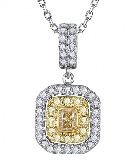 MULTI TONE RADIANT DIAMOND PENDANT (TP4226)