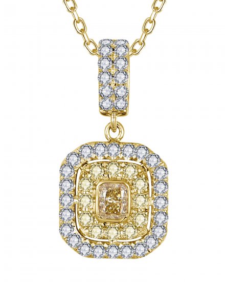 MULTI TONE RADIANT DIAMOND PENDANT (TP4226)