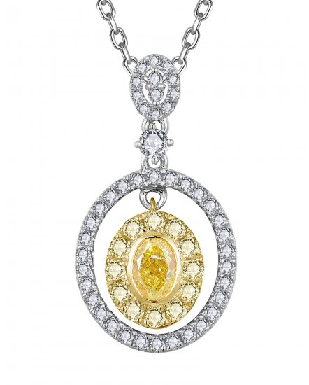 MULTI TONE OVAL DIAMOND PENDANT (TP4227)