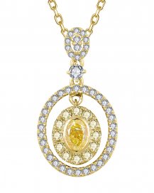 MULTI TONE OVAL DIAMOND PENDANT (TP4227)